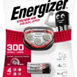 Praktická čelovka včetně baterií.