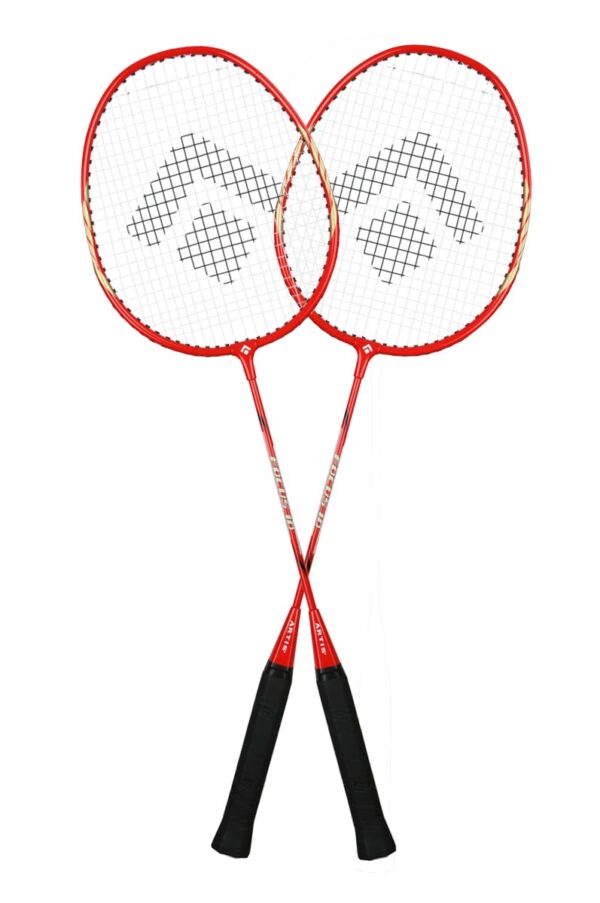 2 badmintonové rakety včetně obalu s popruhem.