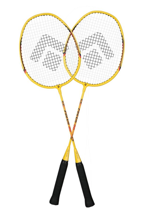 2 badmintonové rakety včetně obalu s popruhem.