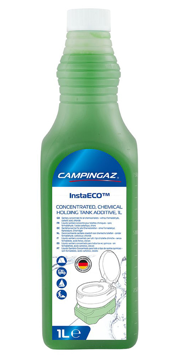 Sanitární přísada pro odpadní nádrže přenosných toalet.