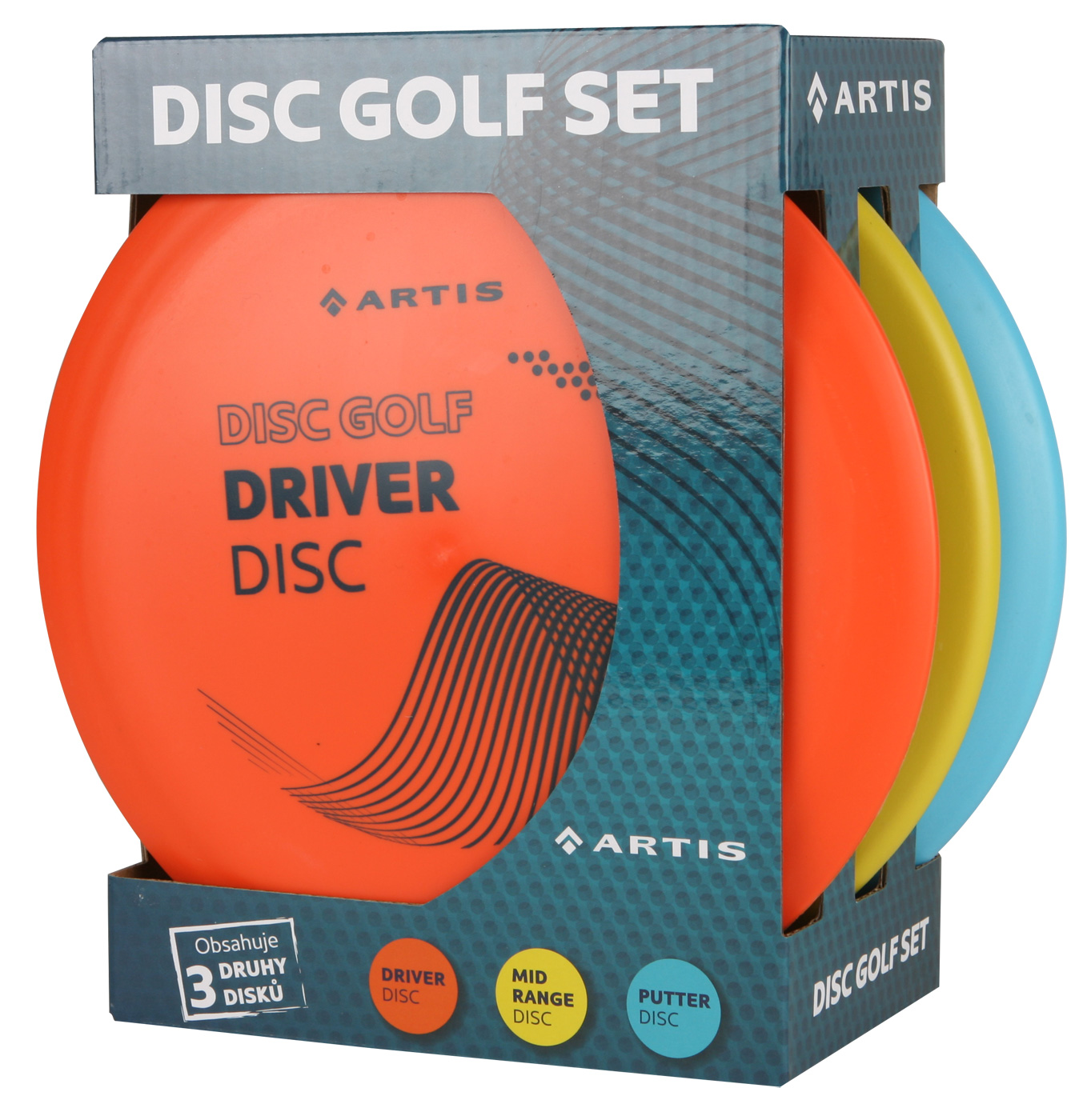 Sada 3 disků pro discgolf.