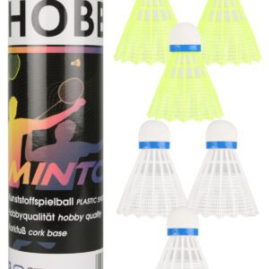 Středně rychlé nylonové badmintonové míčky s korkovou hlavou.