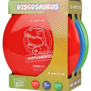 Sada 3 disků pro discgolf v neonových barvách.