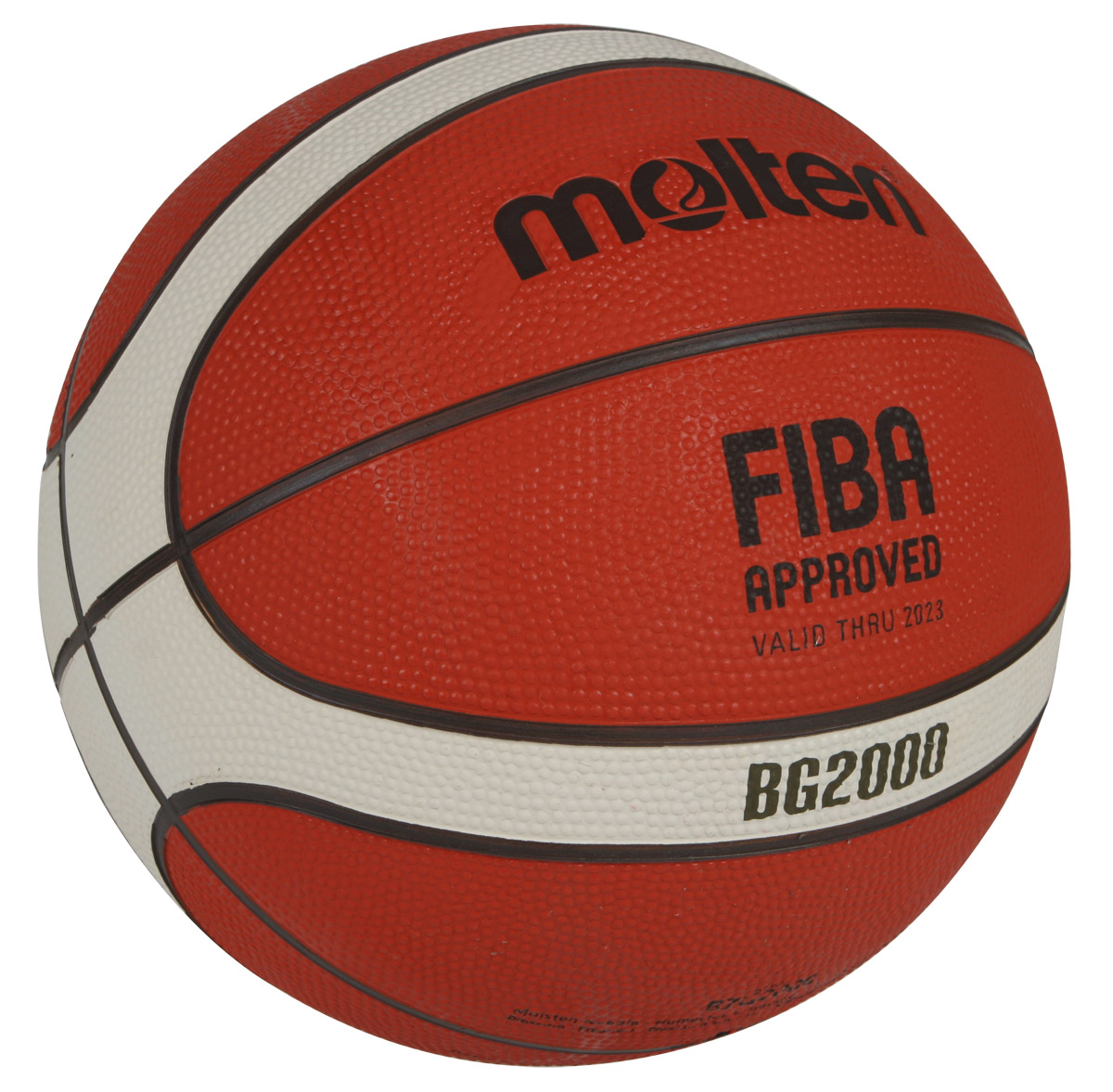 Odolný gumový basketbalový míč pro venkovní hru.