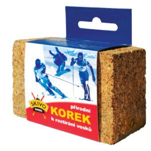 Přírodní korek na roztírání lyžařských vosků.