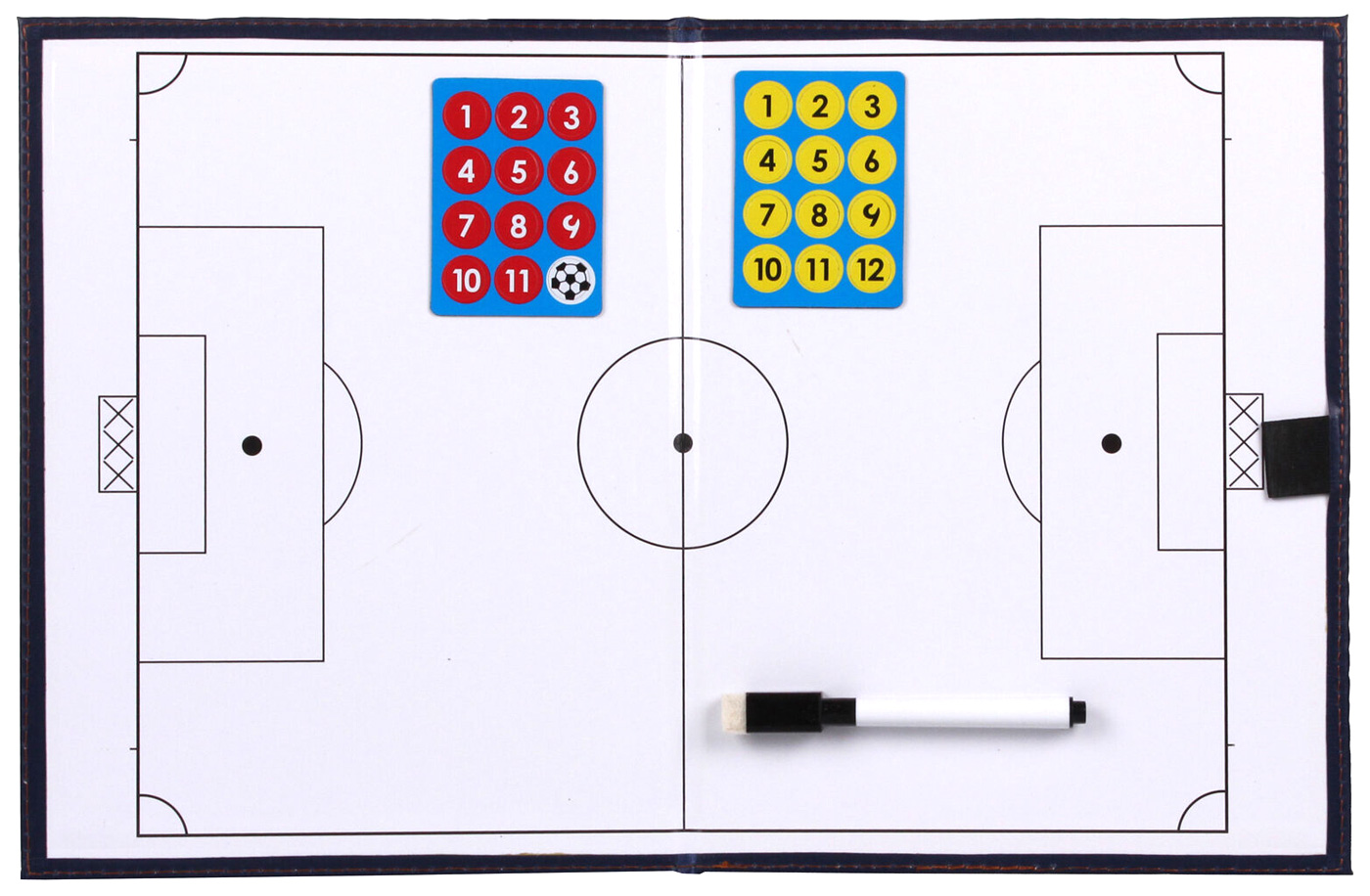 Zavírací magnetická taktická tabule pro trenéra fotbalu. 42 x 27 cm