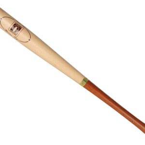 Dřevěná pálka na baseball ve dvoubarevném designu.