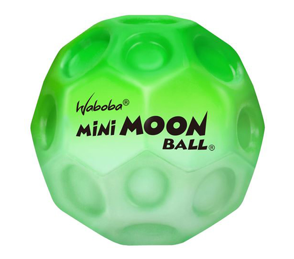 Populární házecí míček Waboba Moonball ve zmenšené verzi.