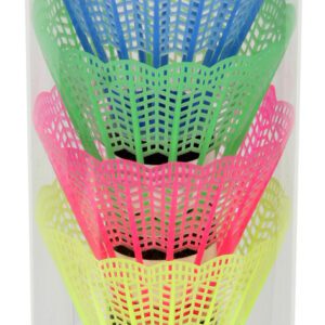Plastové badmintonové míčky s korkovou hlavičkou.