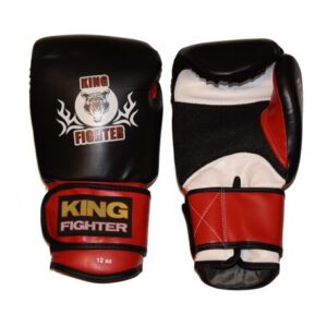 King Fighter Boxerské rukavice BASIC černá/červená váha/velikost: 14 | JustBest.cz
