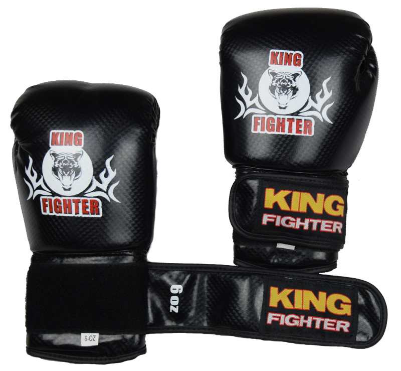 King Fighter Dětské boxerské  rukavice  černé carbon váha/velikost: 6
