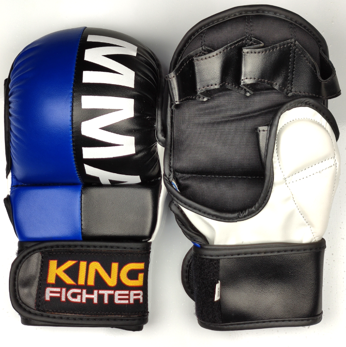 King Fighter MMA rukavice double (modrá/černá) velikost: L