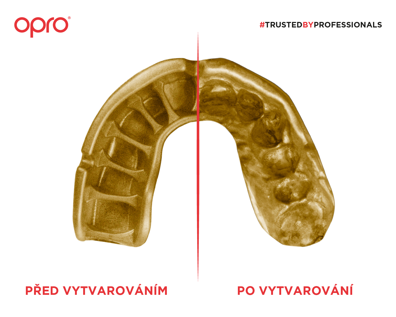 Chrániče zubů OPRO UFC  GOLD(červená/stříbrná)