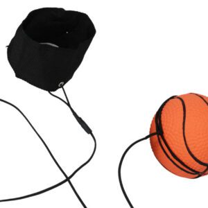 Gumový míček na gumičce v designu basketbalového míče.