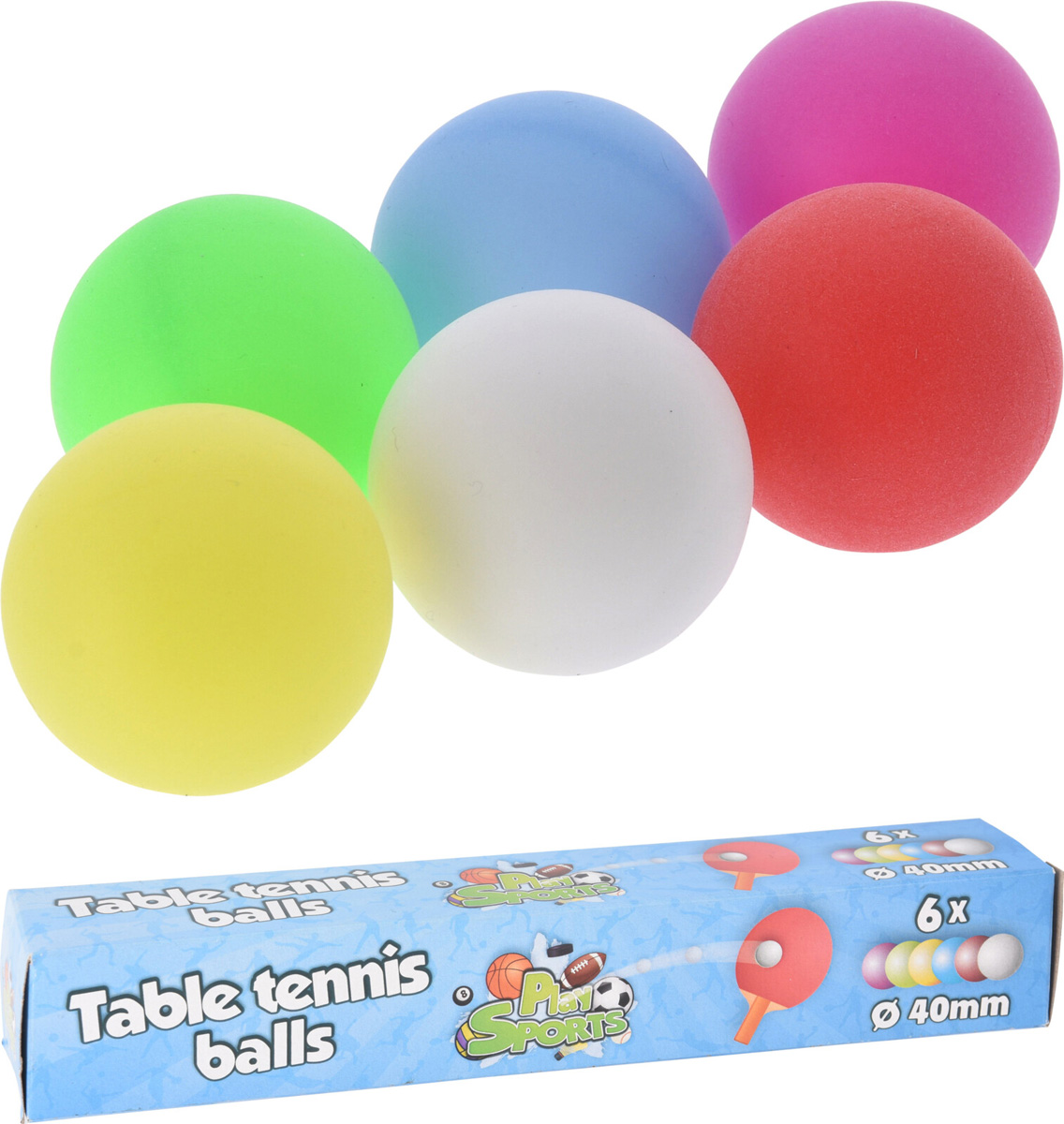 Barevné míčky pro hobby stolní tenis.