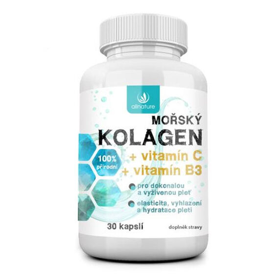 Allnature Mořský kolagen + vit. C + vit B3