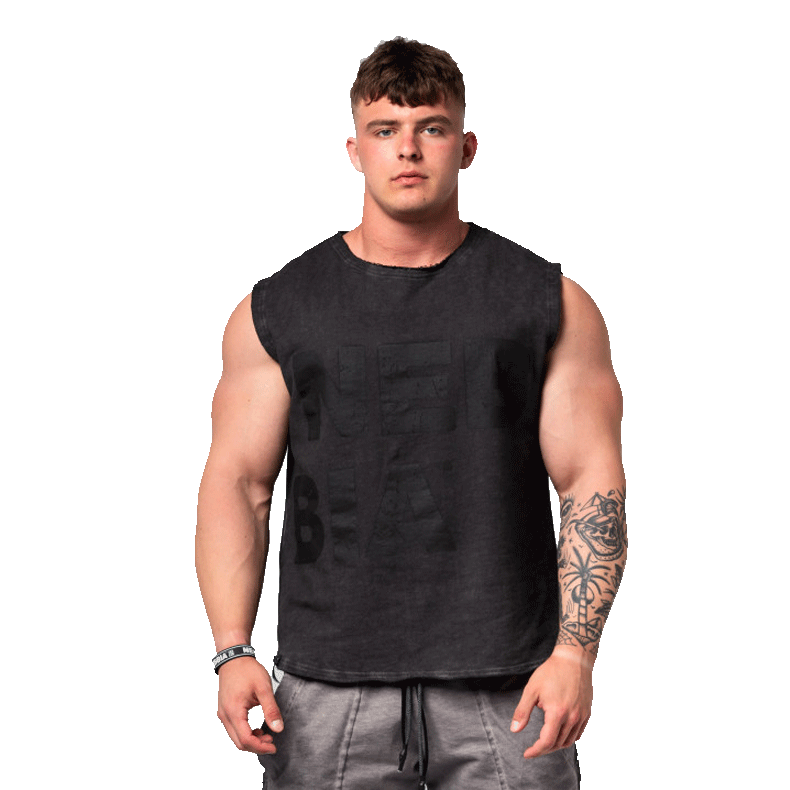 Nebbia Washed-off mikina bez rukávů BEASTIN’ 361