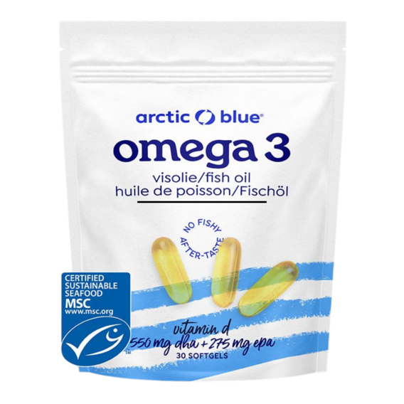 arctic blue® Omega 3 (550mg DHA, 275mg EPA & Vitamin D 400IU) původ Aljaška