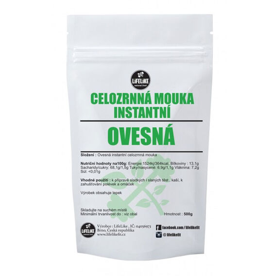 LifeLike Ovesná instantní celozrnná mouka