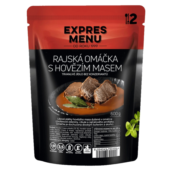 Expres menu Rajská omáčka s hovězím masem