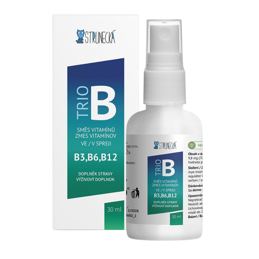 Strunecká Trio B – kombinace vitaminů B6, B9, B12 ve spreji
