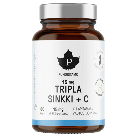 Puhdistamo Triple Zinc 15mg + Vitamin C