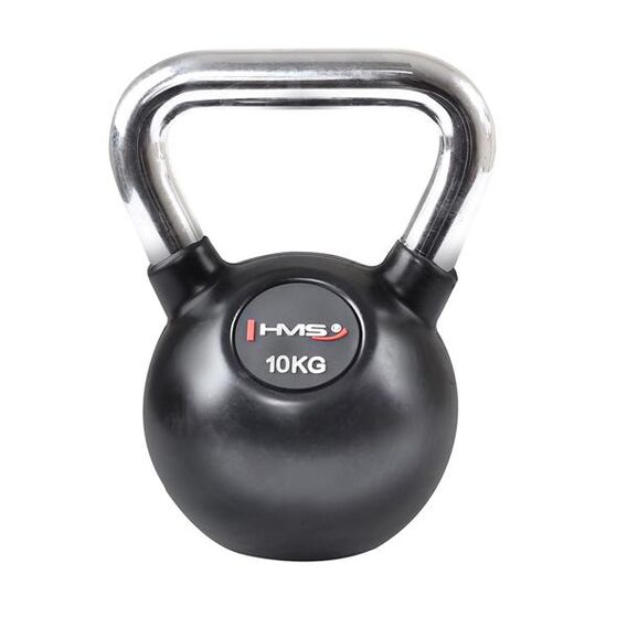 HMS Vinylový kettlebell s chromovaným úchopem
