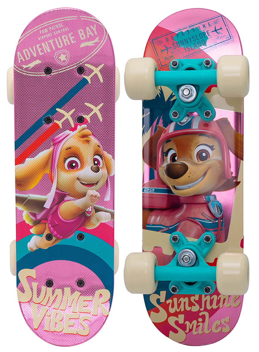 Miniskateboard Tlapková patrola růžový