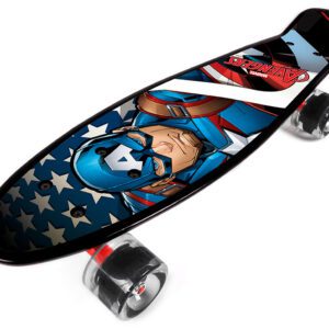 Pennyboard pro děti ve stylu Kapitána Ameriky.
