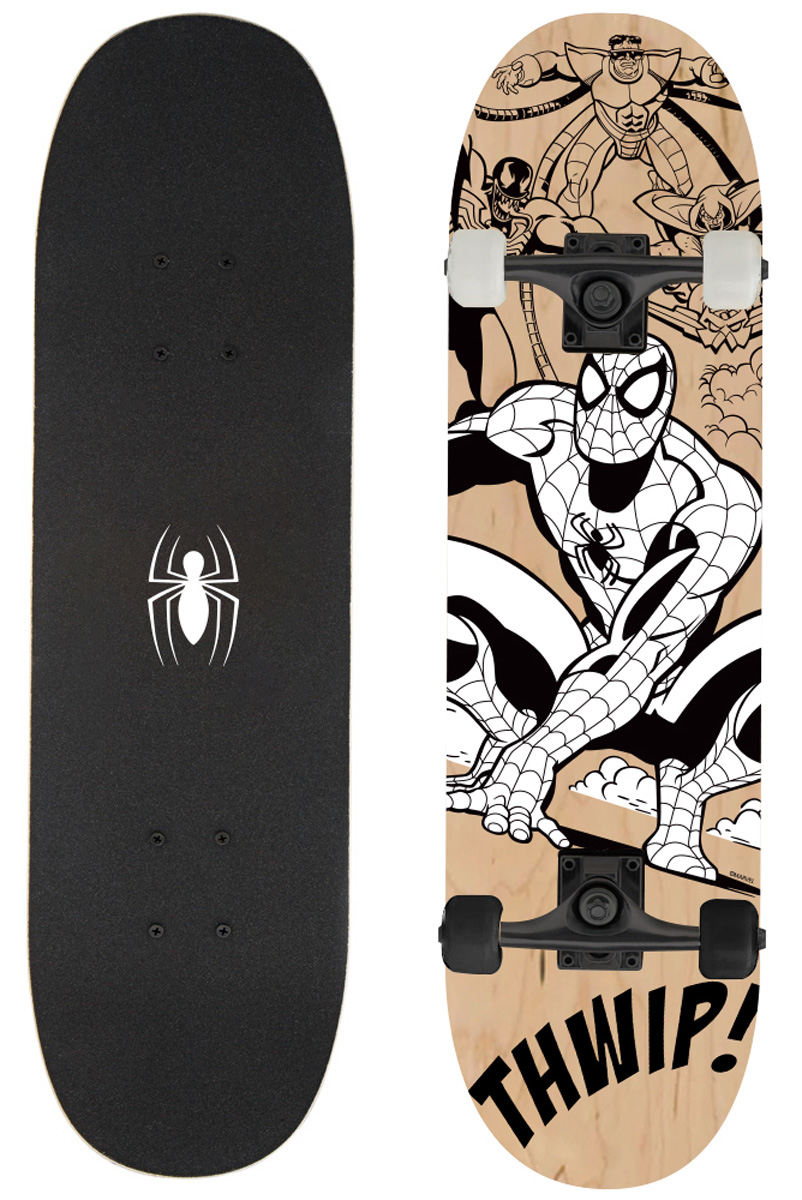 Dřevěný skateboard Spiderman Beyond