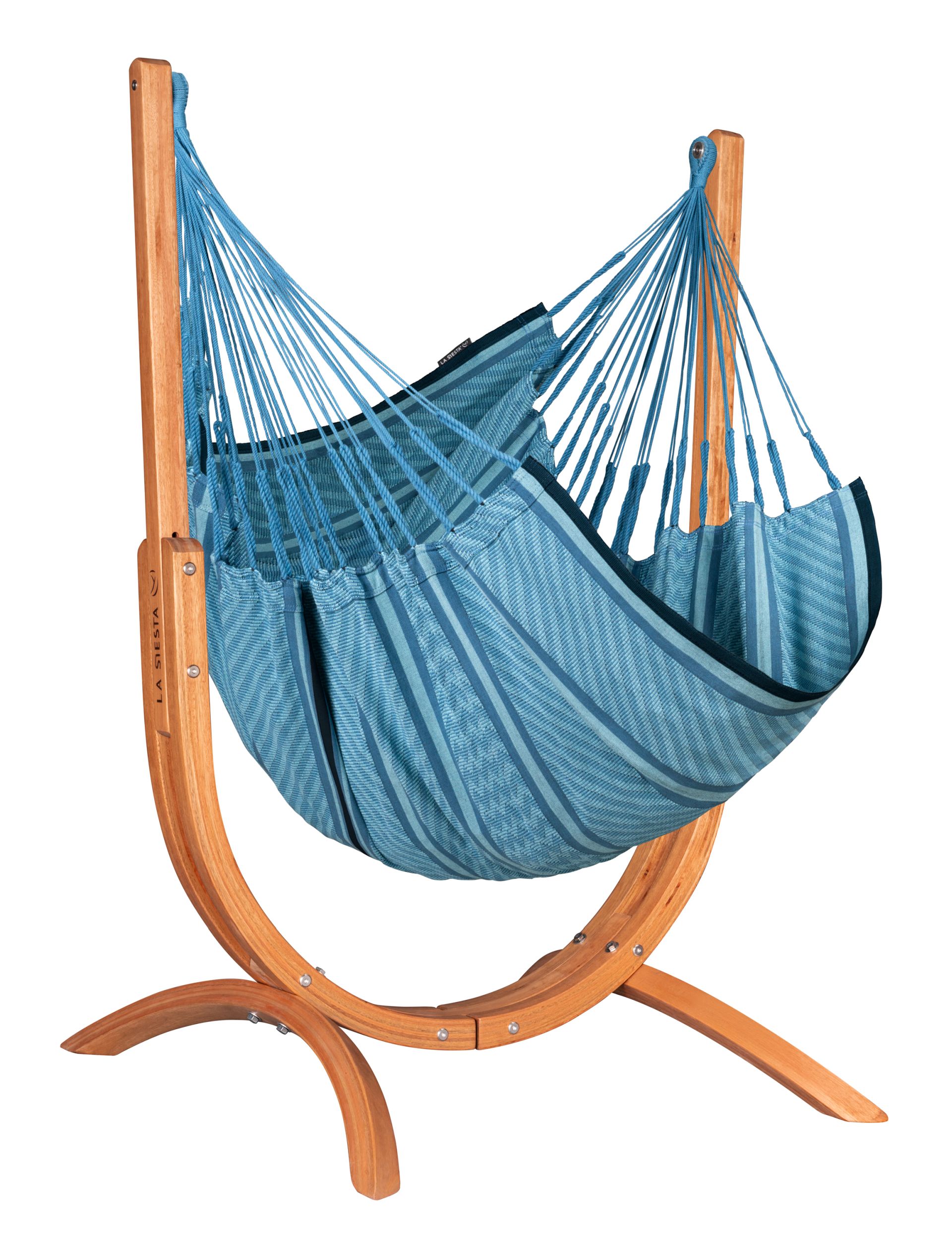 La Siesta Houpací sedačka se stojanem La Siesta Udine Organic Blue Zebra – Udine set Organic Blue Zebra