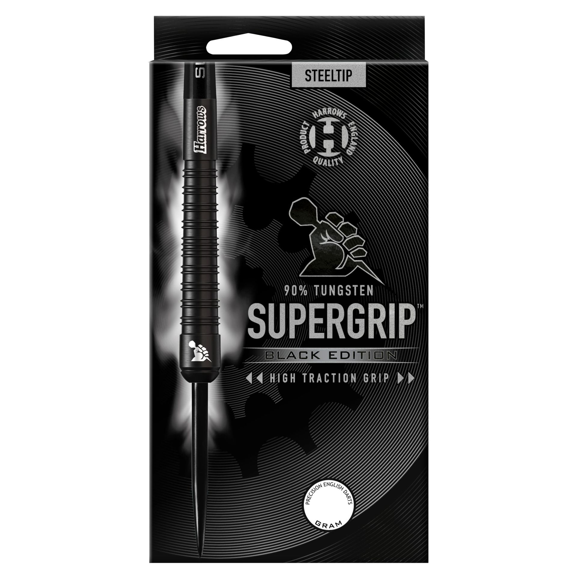Harrows Šipky Harrows Supergrip Black Edition 90% steel 30g – Supergrip 90 Black E steel 30g