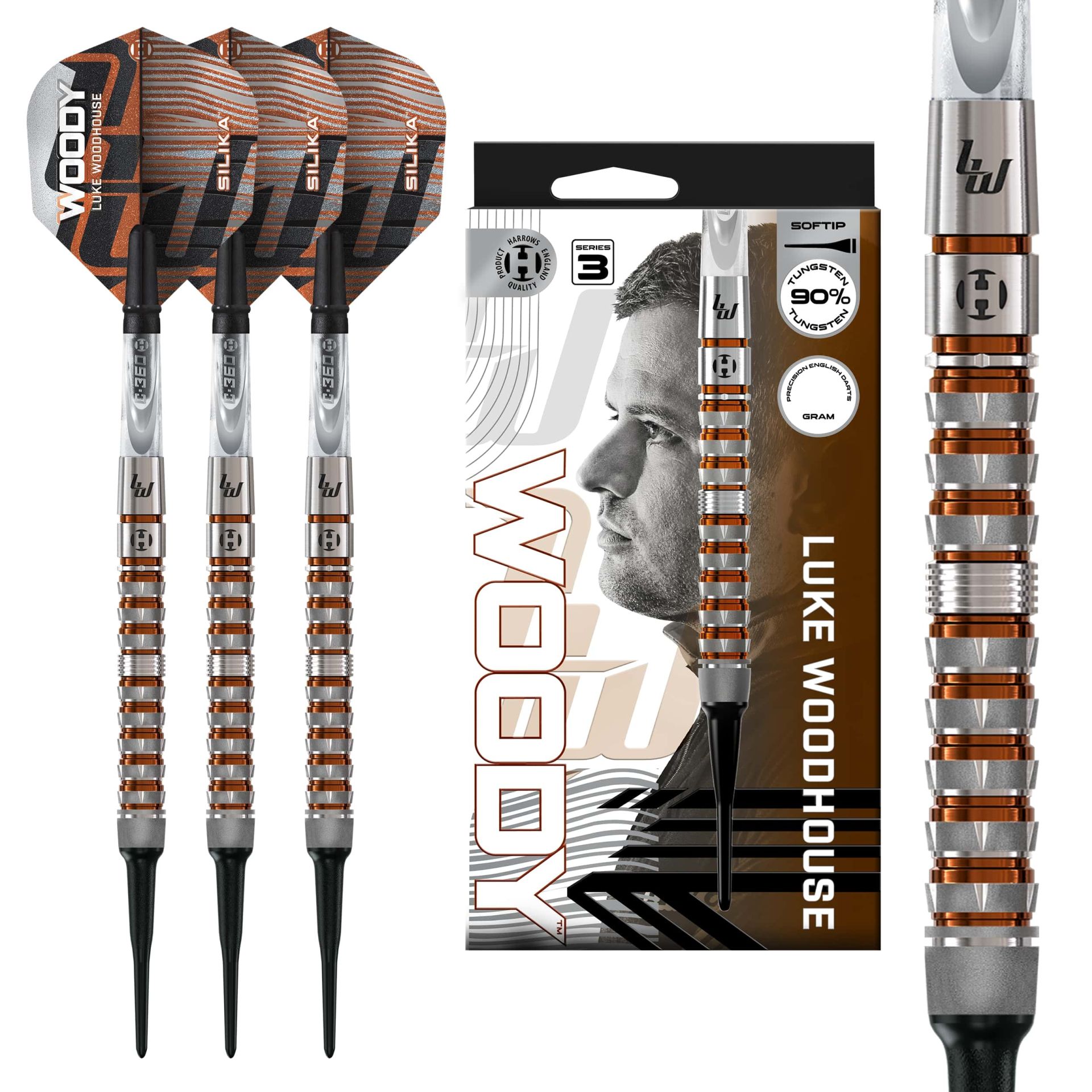 Harrows Šipky Harrows Luke Woodhouse series 3 90% soft 18g – Luke Woodhouse s3 90 soft 18g