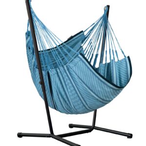 La Siesta Houpací sedačka se stojanem La Siesta Fiji set Organic Comfort Blue Zebra - Fiji set Organic Comf. Blue Z.