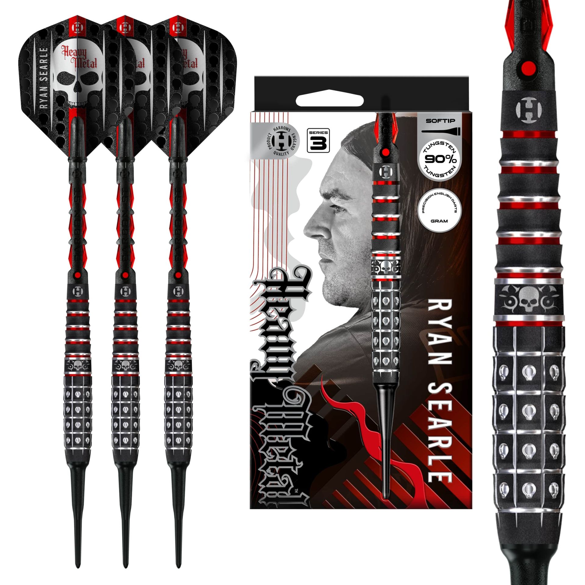 Harrows Šipky Harrows Ryan Searle series 3 90% soft 18g – Ryan Searle s. 3 90 soft 18g