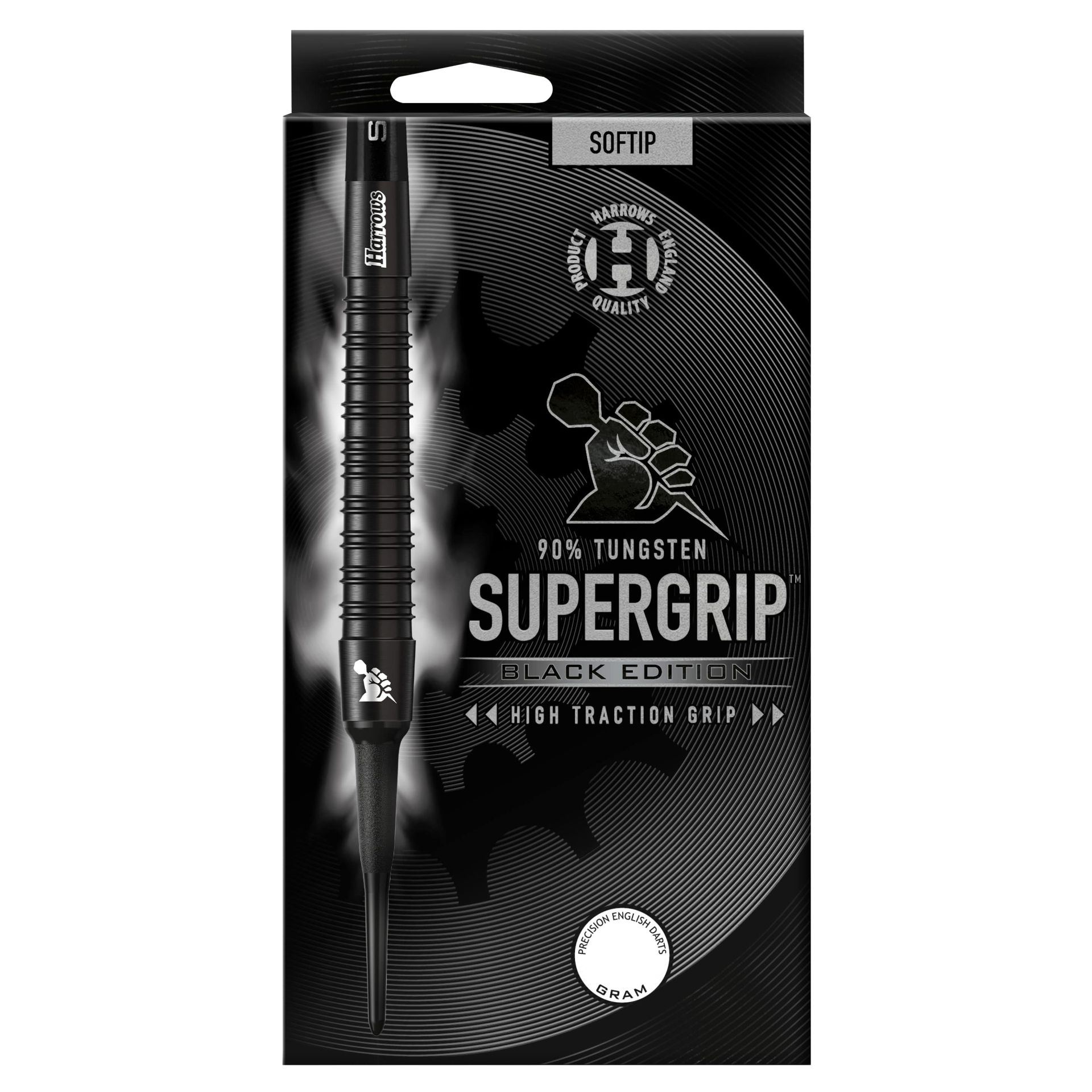 Harrows Šipky Harrows Supergrip Black Edition 90% soft 18g – Supergrip 90 Black E. soft 18g