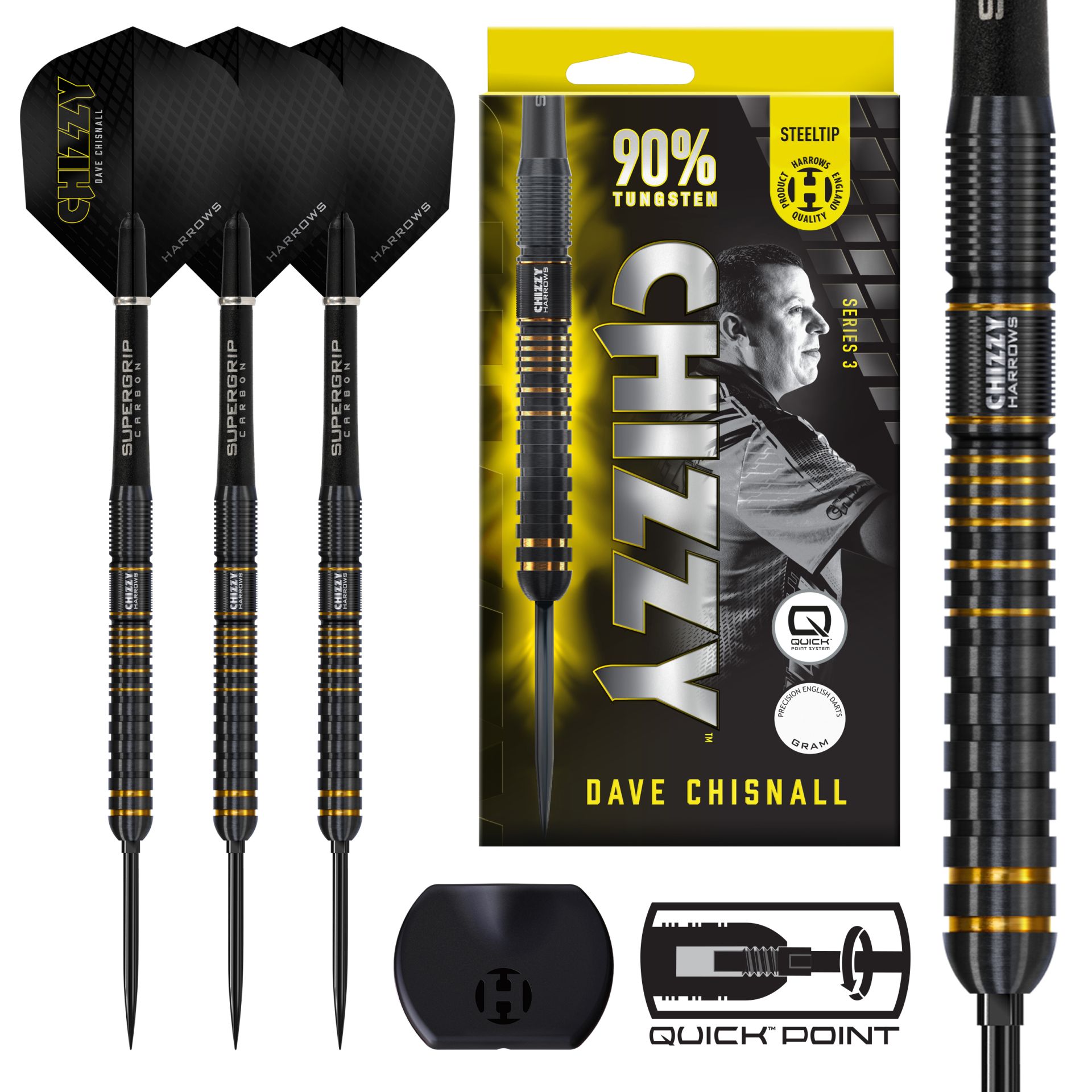 Harrows Šipky Harrows Chizzy 90% series 3 Quick Point steel 21g – Chizzy 90 ser. 3 QP steel 21g