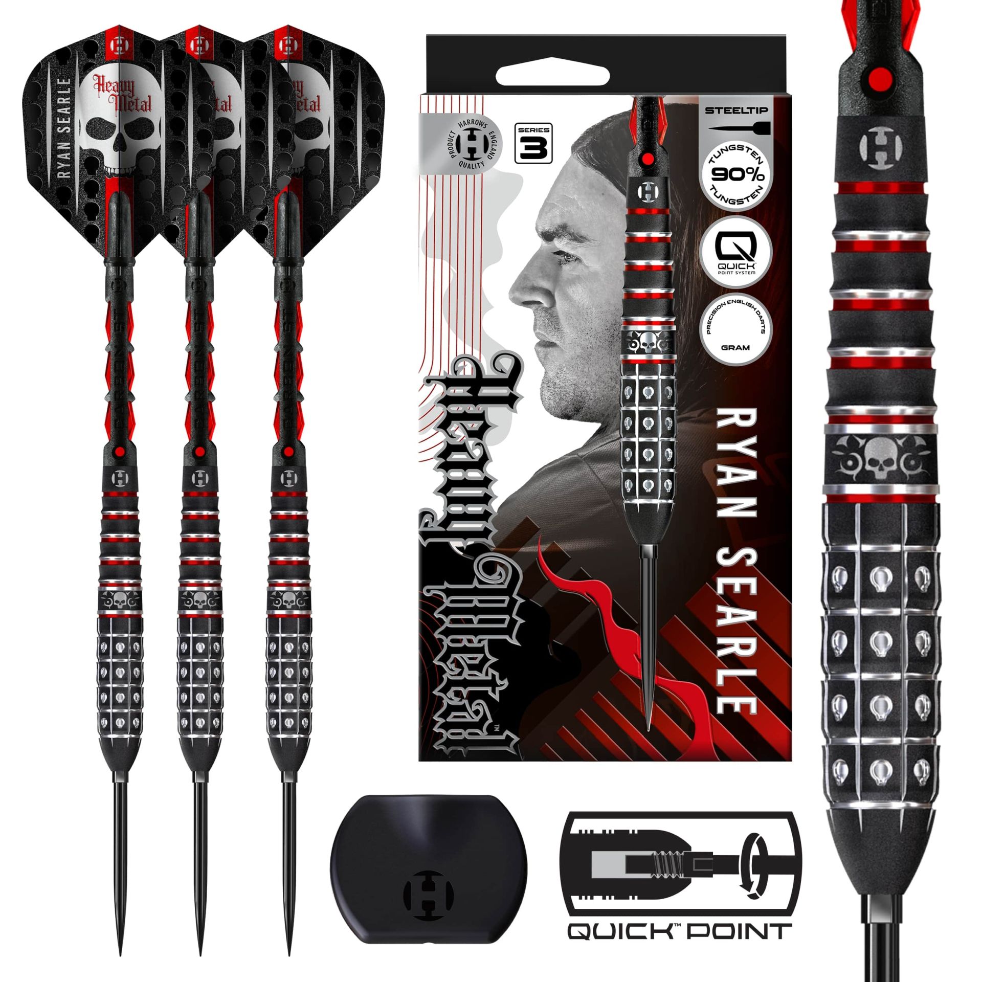 Harrows Šipky Harrows Ryan Searle series 3 90% steel 22g – Ryan Searle s. 3 90 steel 22g